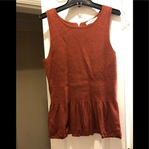 Loft burnt orange peplum sweater